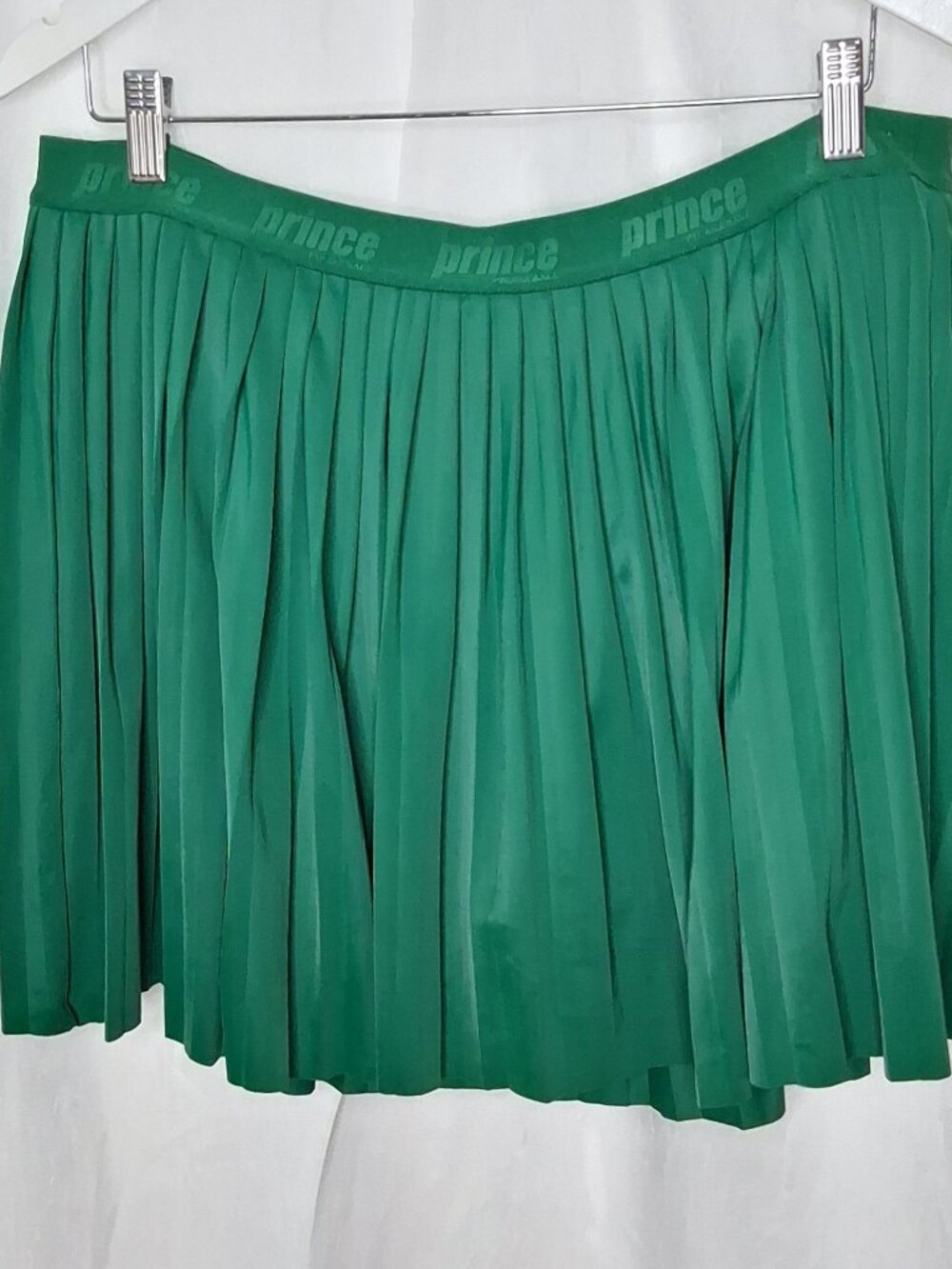 Prince Pickle Ball Pleated Mini Skort Branded Waistband Evergreen